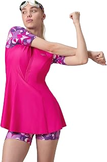 Speedo Women's Enduraflex Closedback Sleeved Swimdress with Boyleg Swimming Costume | Chlorine Resistance | UPF 40+ Sun Pr... Price In India