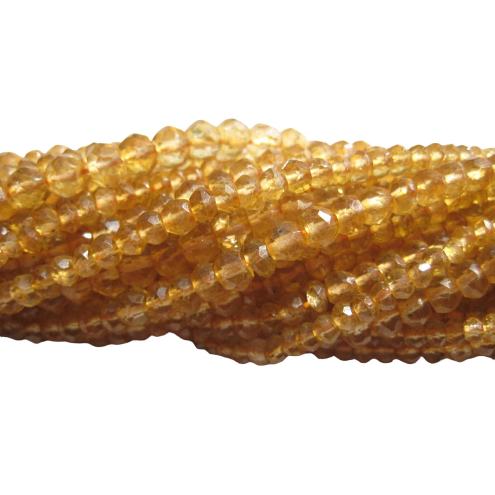Perles rondelles en citrine 3mm facettées pour création de bijoux DIY