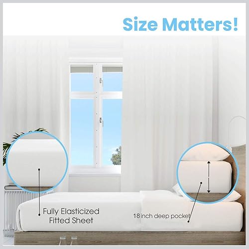 Miniatura 3 de Bunny's Home Sábanas de 800 hilos, bolsillo profundo para colchones de hasta 18 pulgadas, lujosas sábanas peinadas de fibra larga y clase hotelera,