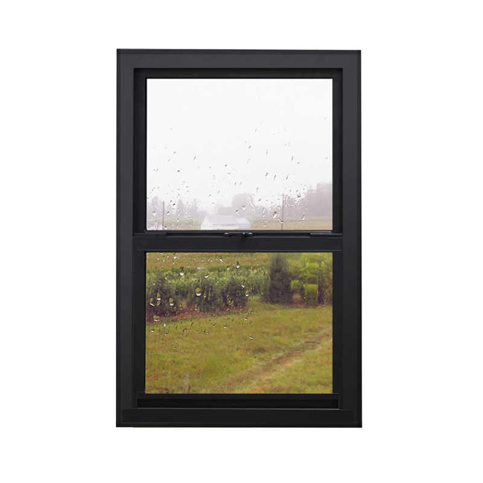 Finestra scorrevole verticale commerciale con finestre in vetro temperato, servizio di ventilazione per ristoranti, camion alimentari e carrelli snack mobili (nero, 90 x 120 cm)
