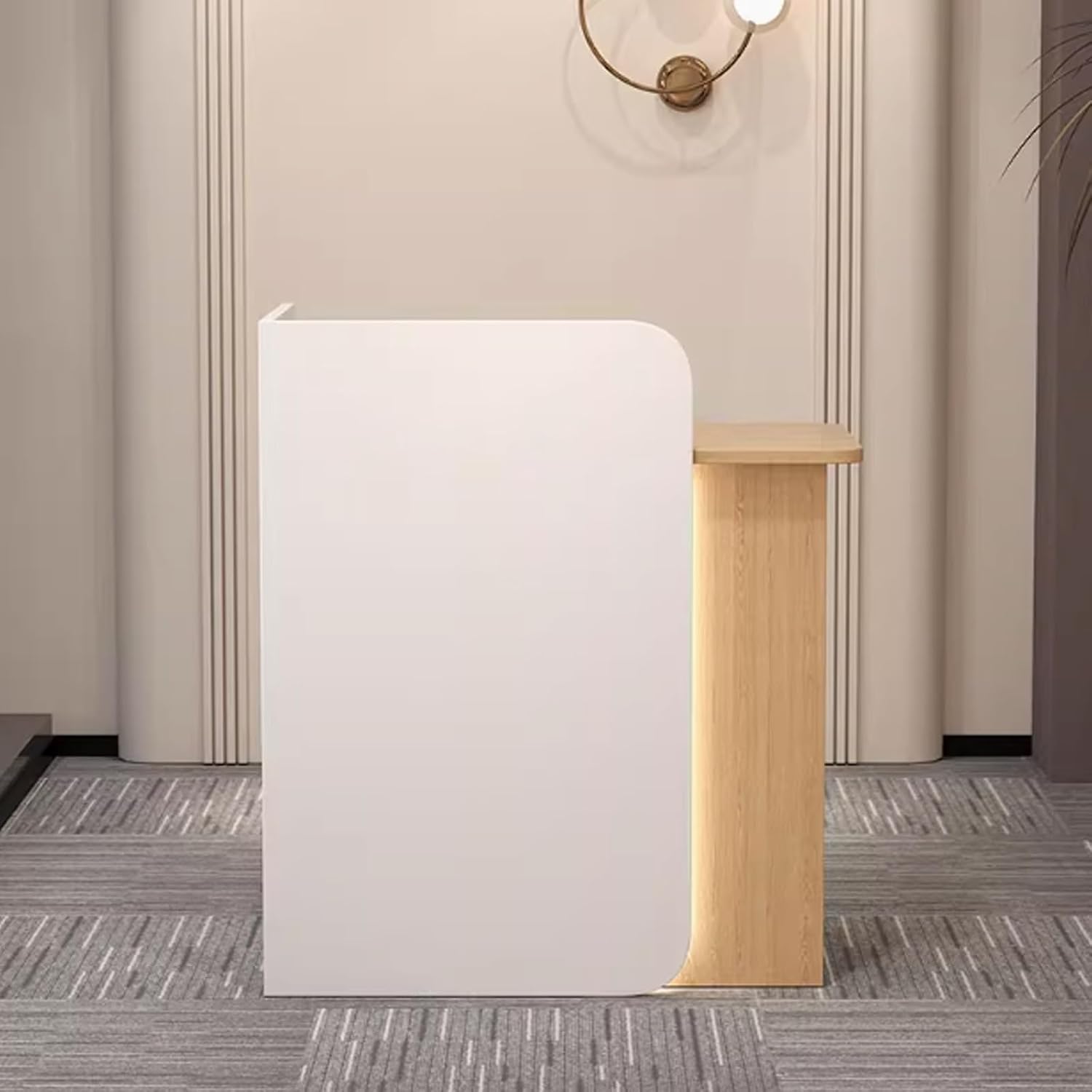 Reception Desk,L-Shap Cashier Front Desk with Lockable Drawers,Front Desk Reception Room Table,Modern Retail Counter,Small Reception Desk,Modern Reception Desk,for Home Office Lobby Salon