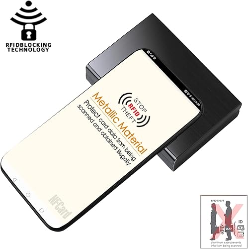 Miniatura 6 de Portatarjetas de crédito RFID, cartera delgada para tarjetas de crédito, funda protectora de metal para tarjetas de crédito con 10 ranuras para