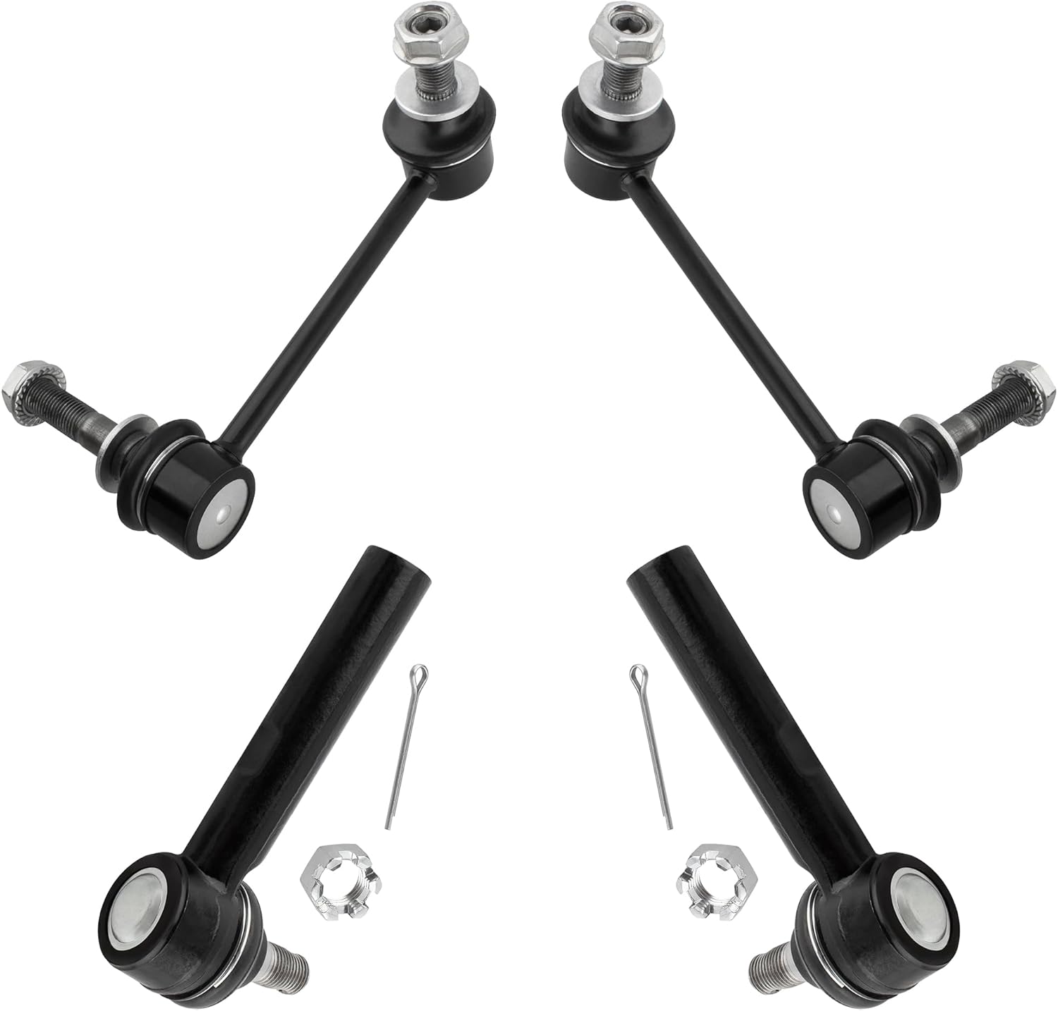 4Pcs Suspension Kit Compatible for Toyota for 4Runner 2003-2009 for Toyota for FJ Cruiser 2007-2009 Tie Rod End, Stabilizer Bar Link K90677 K90683 ES80378