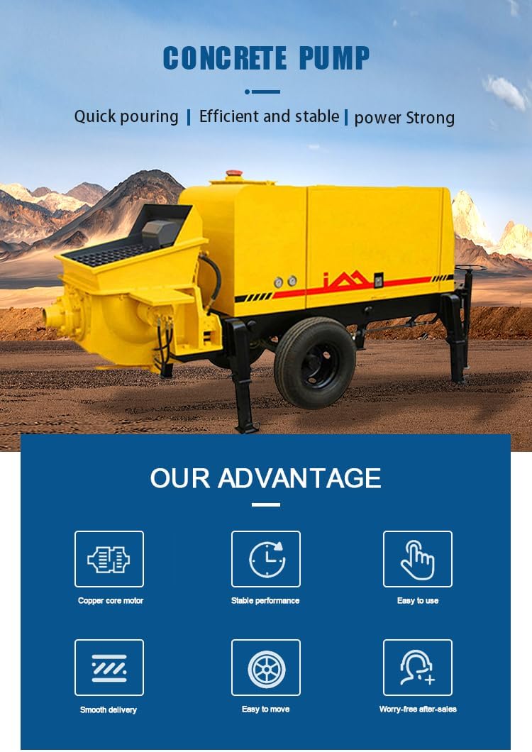 Concrete Delivery Pump Machine for Construction Site Concrete Placement and Structural Work