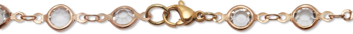 Palm Beach Jewelry White Crystal and Pearl Gold Ion-Plated Stainless Steel Long Necklace, 40 Inches