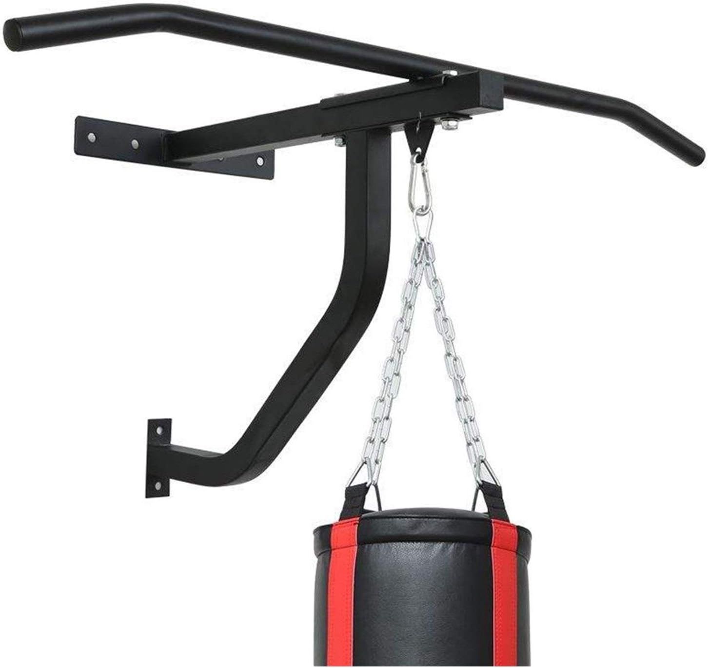 ZHANGQINGXIU Heavy Punch Bag Wall Bracket,with Pull Up Bar Heavy Gym Iron Chin Up Bar with Punch Bag Bracket Wall Mounted Ceiling Frame Outdoor Fitness Boxing MMA
