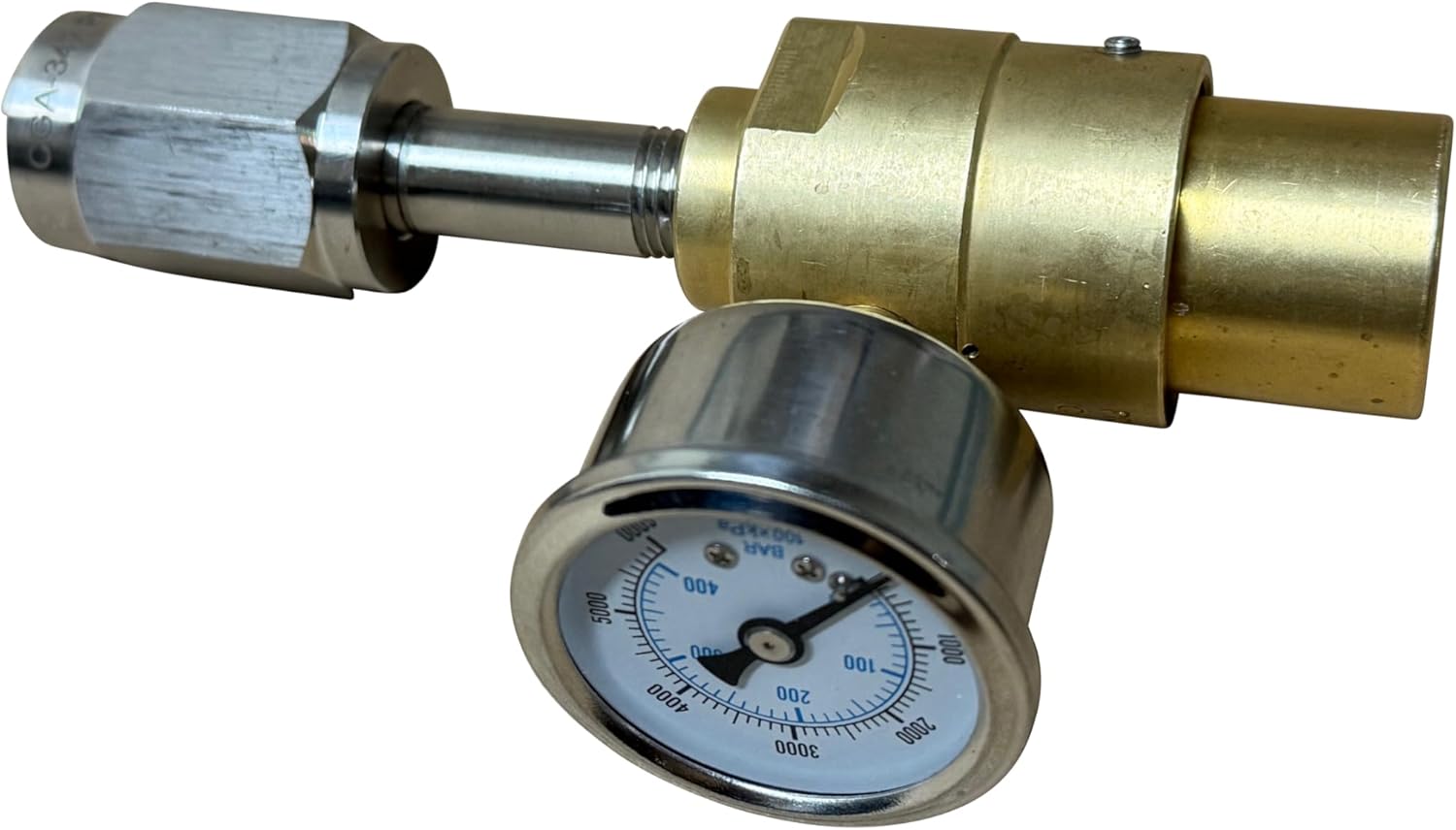 6000PSI Preset Piston 150PSI Fixed Flow Regulator for Breathing Air, CGA347 Cylinder Connection with Gauge
