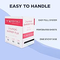 Vista 4 de The Essentials Rollo de película de barrera con caja dispensadora, láminas perforadas de 4 x 6 pulgadas, película de barrera adhesiva para fines