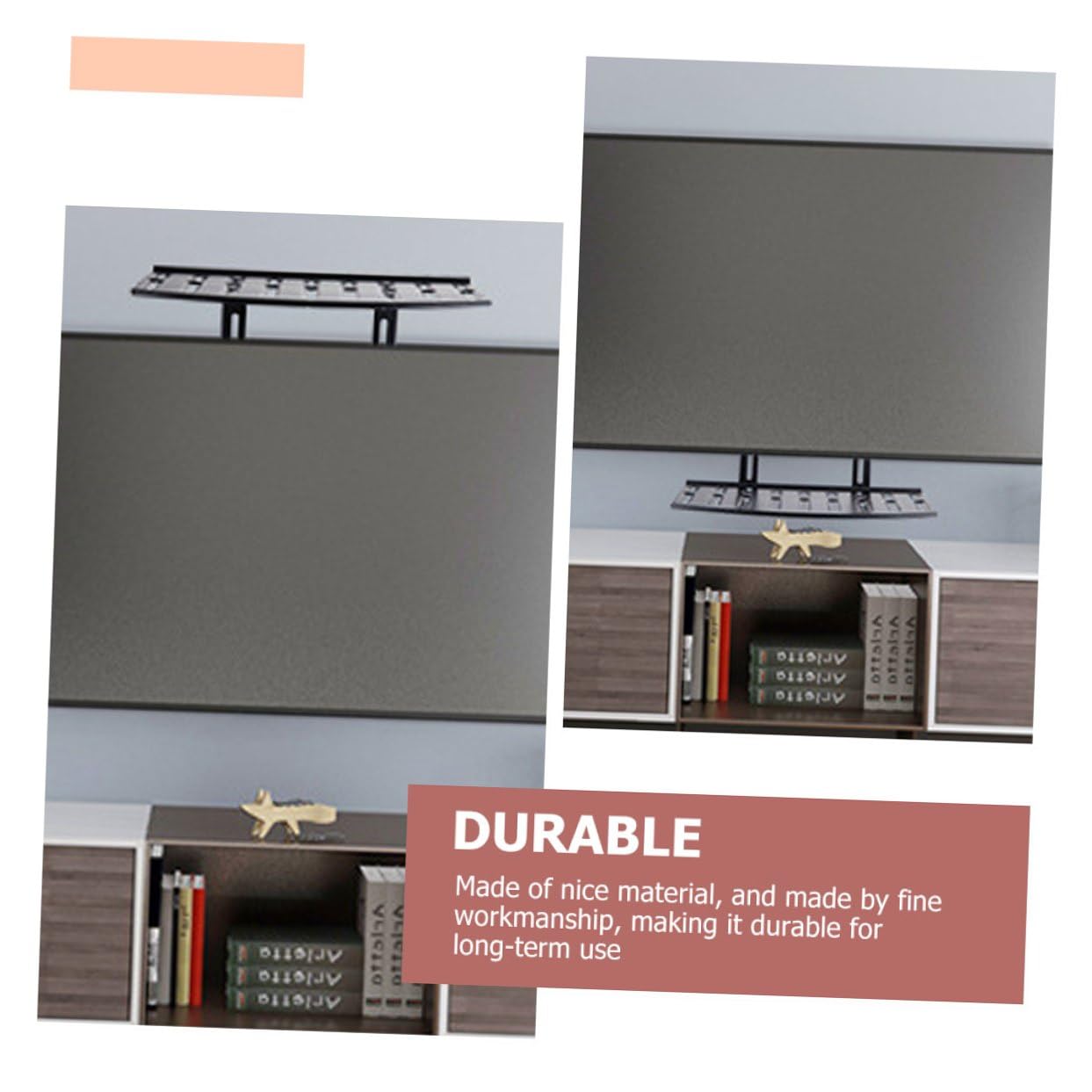 TOYANDONA Mensola da Parete per Stoccaggio Router e Organizzazione Cavi Supporto senza Fori in Acciaio Laminato a Freddo Nera per Modem e Box Tv