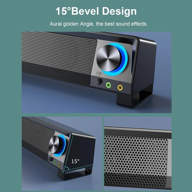 Wired Computer Speaker SoundBar Stereo Subwoofer Powerful Music Player Bass Surround Sound Box 3.5mm Audio image 5