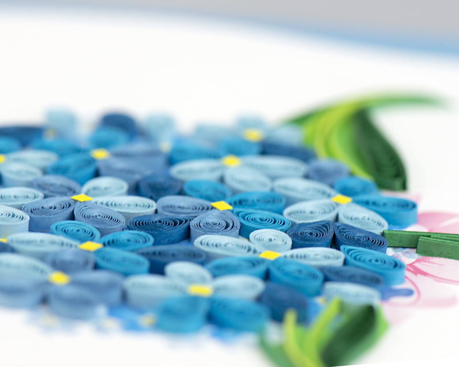 Quilling A Blue Hydrangea Bouquet Blue-Tiful Blooms Hand-Finished Greeting Card Frameable Art - Image 3