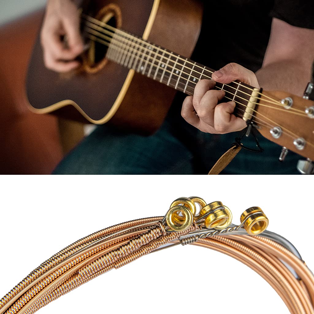 KINGDUO 24Pcs / 4Pack Cuerdas De Guitarra Acústica Profesional Fósforo Cobre Revestimiento .010-.050 Inch Tono Claro Soft Feeling Na-G1