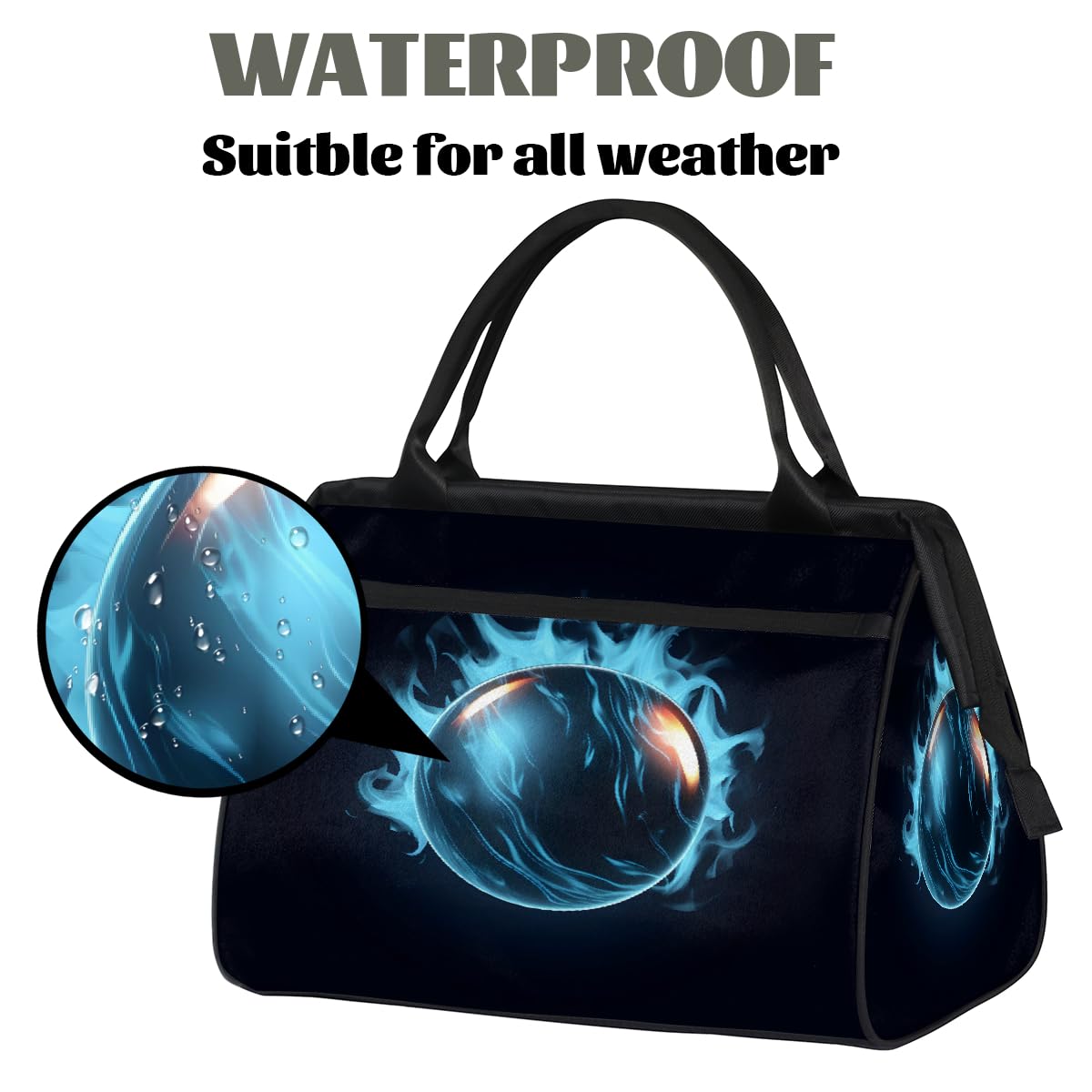 Borsa da palestra con motivo a palla sportiva per uomo e donna, borsone da viaggio per sport da viaggio, impermeabile, borsa da viaggio per il fine settimana borsa da viaggio leggera