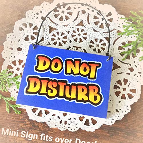 New Approx. 2-1/2" x 3-3/8" Mini Fun Novelty Gift Sign Do Not Disturb Novelty Gift Sign Original Denovelty Gift Sign Door Knob Ornament USA - Perfect for Home Office Decor