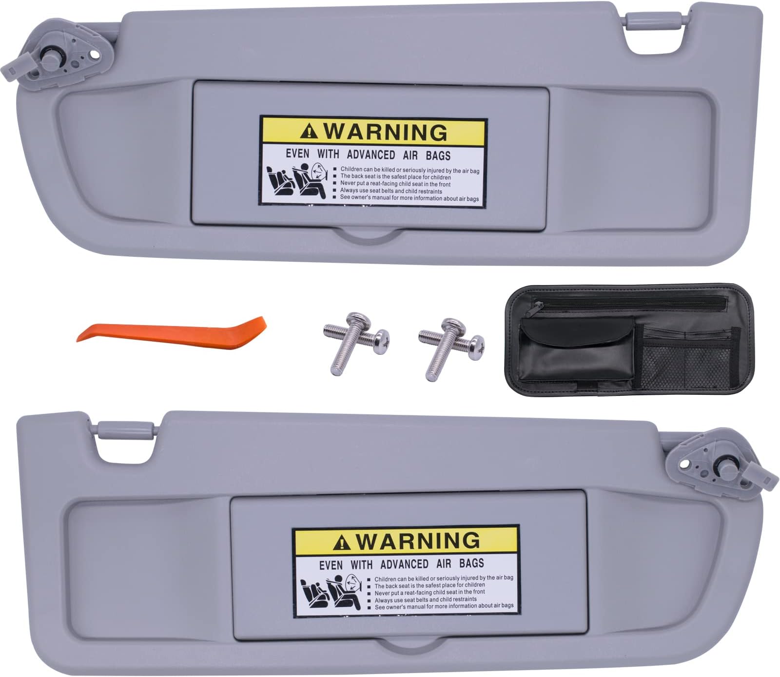 NHILES Clear Gray Left &Right Side Sun Visor Compatible with Honda Civic 2006 2007 2008 2009 2010 2011 Replaces# 83280-SNA-A01ZC 83230-SNA-A01ZC