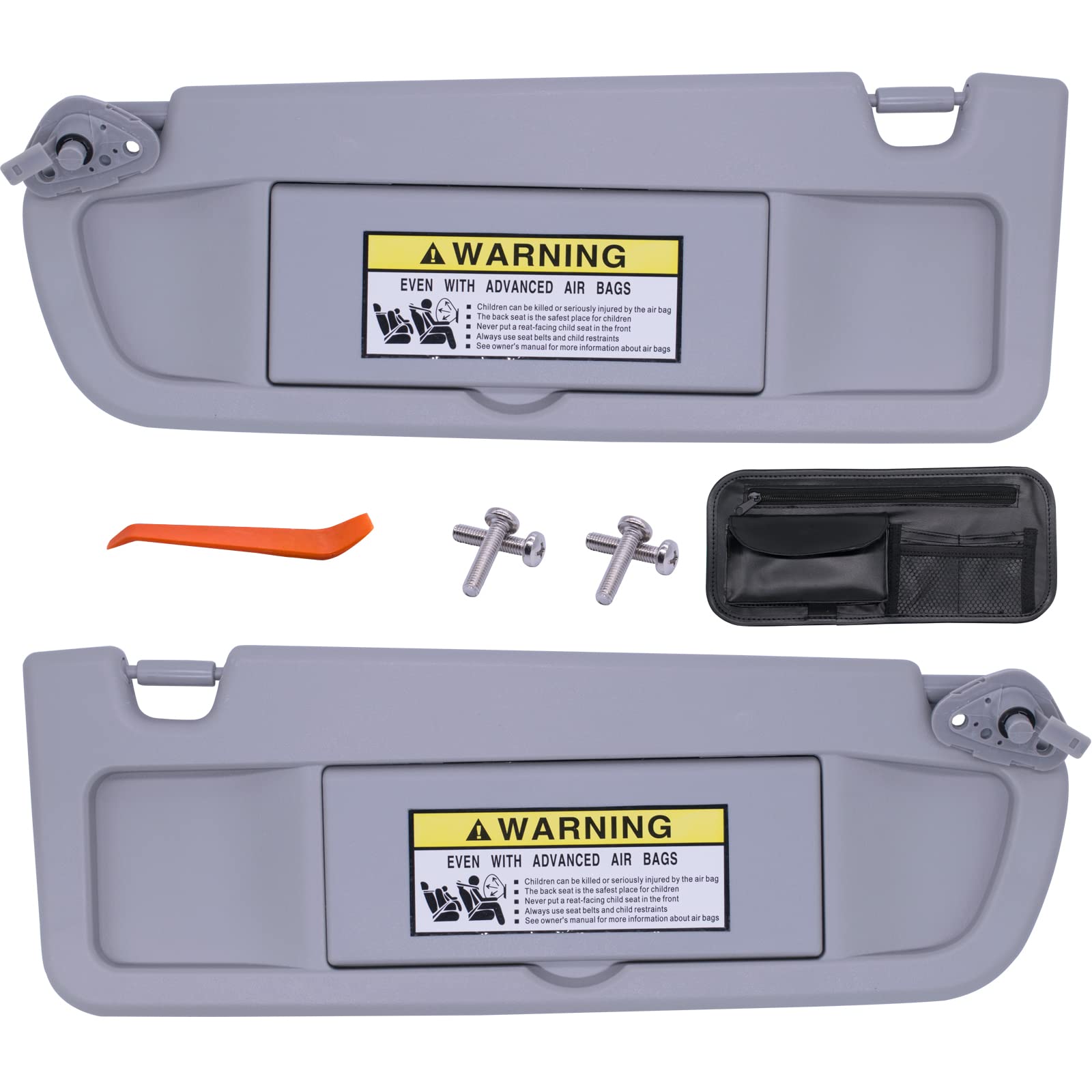 NHILESNHILES Clear Gray Left &Right Side Sun Visor Compatible with Honda Civic 2006 2007 2008 2009 2010 2011 Replaces# 83280-SNA-A01ZC 83230-SNA-A01ZC