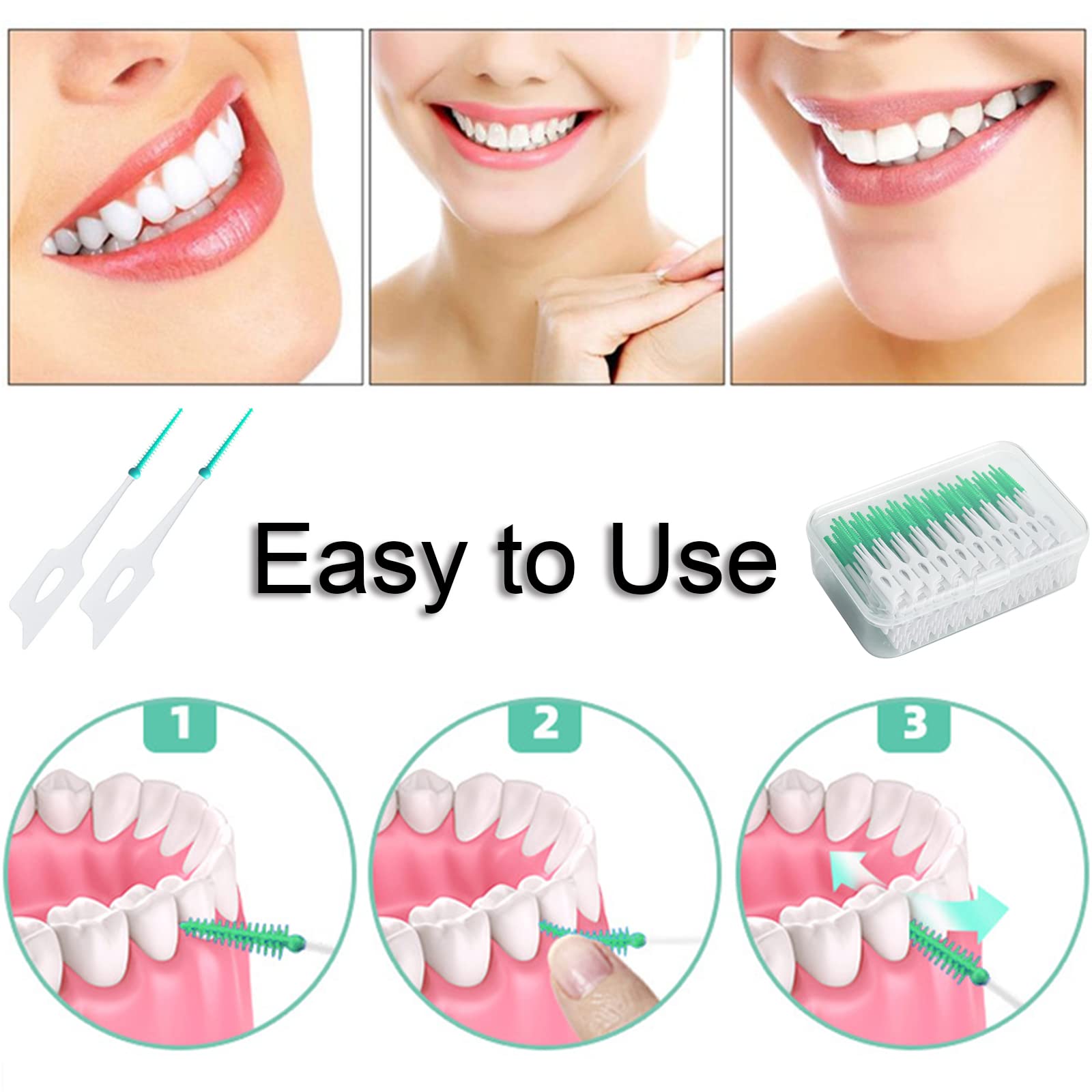 ILantule 200 Pieces Interdental Brushes Silicone 2