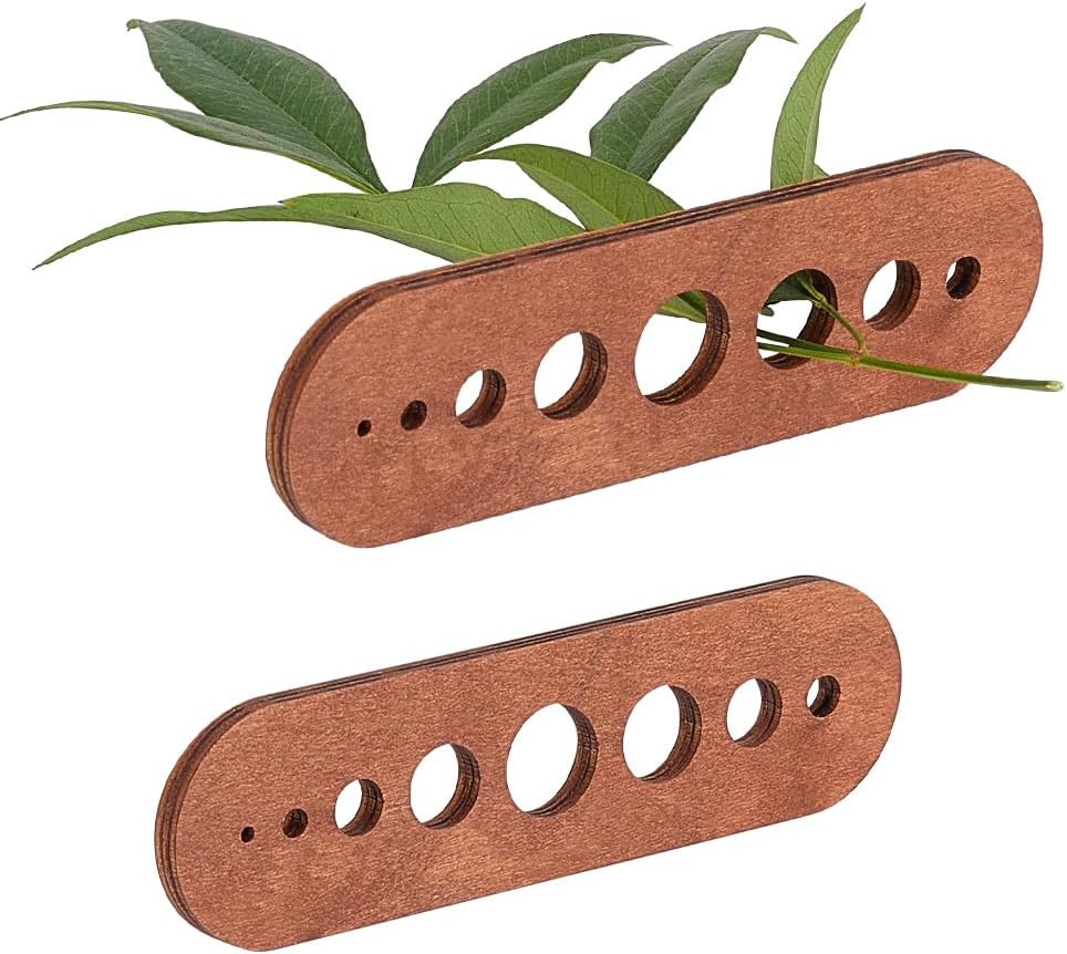 PH PandaHall 2 peladores de hierbas de madera con 8 agujeros, herramienta ovalada de madera para quitar hojas de madera, pelar hierbas para utensilios de cocina, pequeños electrodomésticos de cocina,