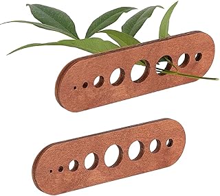 PH PandaHall 2pcs Wood Herb Stripper with 8 Hole, Oval Wooden Herb Stripper Tool Wood Leaf Remover Herb Stripping for Kitchen Gadgets Cooking Small Kitchen Appliances Chef Gifts, Brown, Hole: 2-16mm
