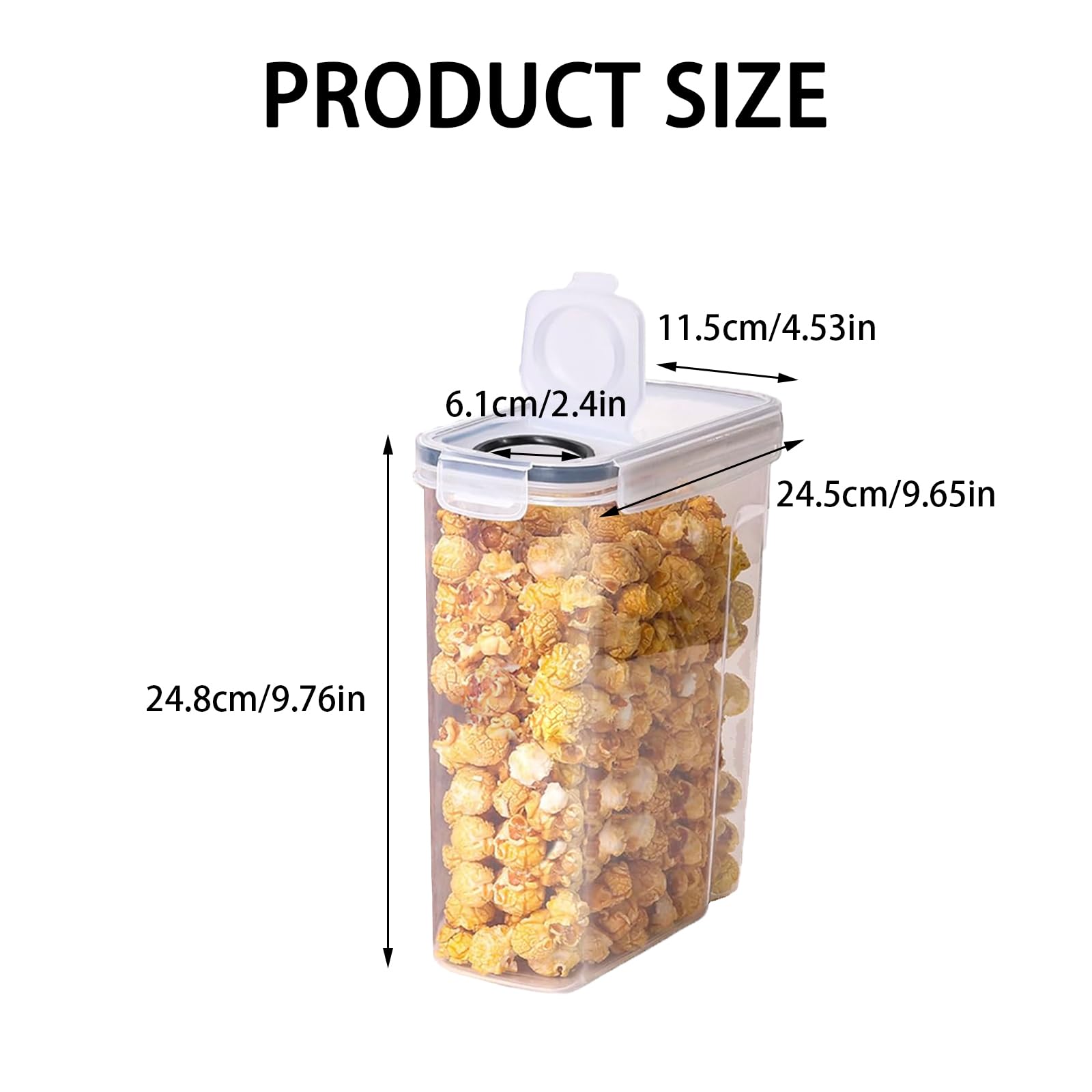 4 Pièce Bocaux Hermetiques Alimentaires en Plastique Scellée, Boite de Conservation Alimentaire Cuisine, Boîtes de Rangement Alimentaire Hermétiques avec Couvercle, pour Muesli, Cornflakes