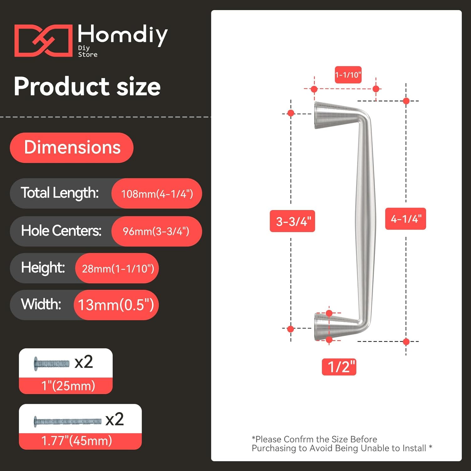 homdiy 10 pack brushed nickel cabinet pulls kitchen cabinet handles 3-3/4in hole center kitchen hardware for cabinets zinc alloy satin nickel drawer pulls 3-3/4in(96mm) hole centers brushed nickel 10