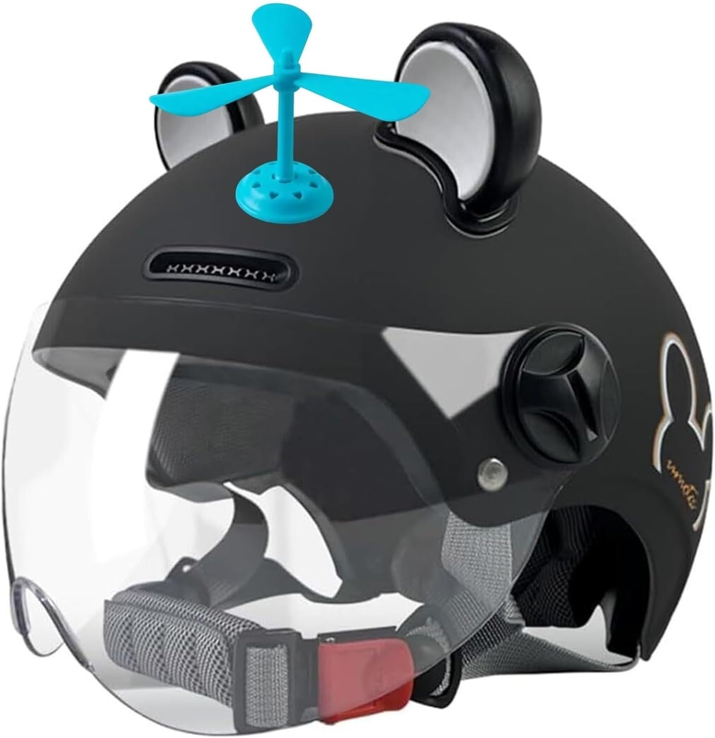 Kids 3/4 Motorcycle Half Helmet with Cat Ears,DOT Approved Child Boys Girls Open Face Bicycle Helmet,Toddler Electric Skateboard Moped ATV Helmets for Scooter Dirt-Bike Go-Kart