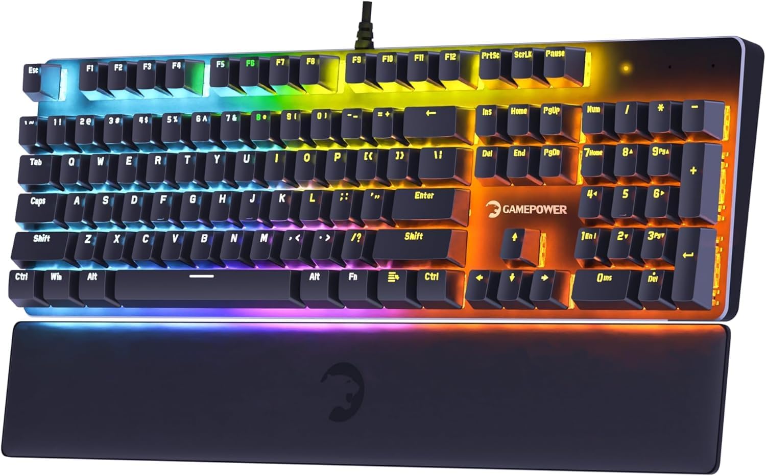 GamePower Ogre RGB Blue Switch Mekanik Gaming Klavye Almanca Q Layout Renkli USB
