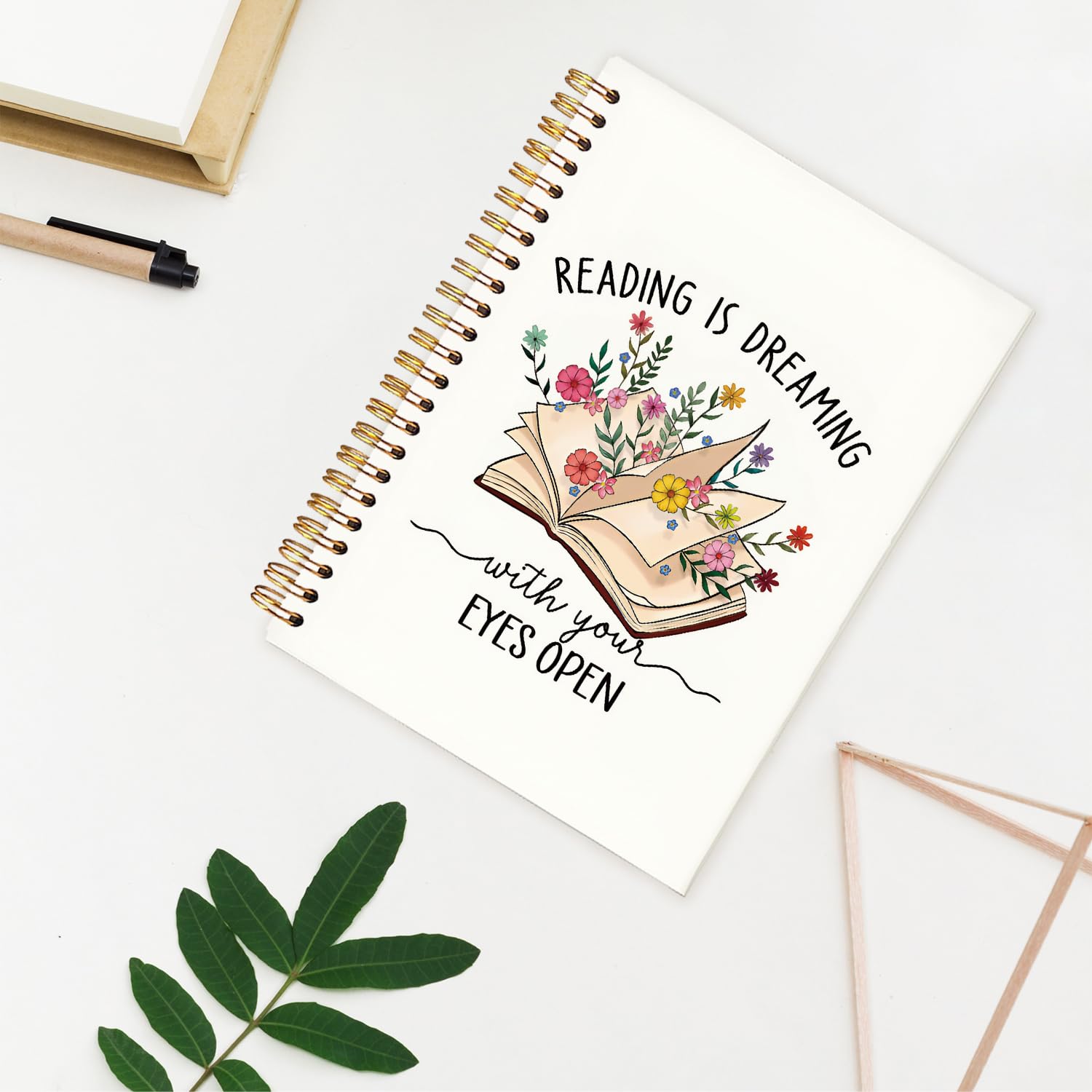 Yetmadi Diarios de lectura de libros para los amantes de los libros, regalos para lectores, cuaderno en espiral, diario de revisión de libros, regalos de gusanos de biblioteca, regalos de lectura para