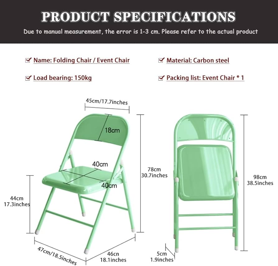 Amazon.com: Folding Chair Folding Chairs Without Arms Sturdy