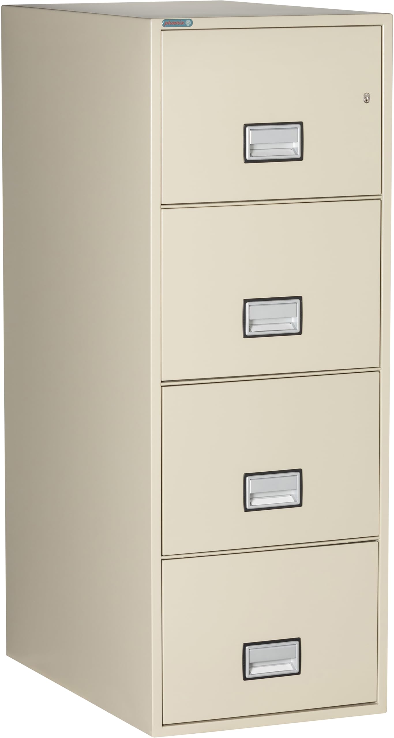 Phoenix Safe 31 inch 4-Drawer Vertical Fireproof File Cabinet – Legal and Letter Size Filing – Key Lock – Water Resistant Seal – Fire and Impact Rated
