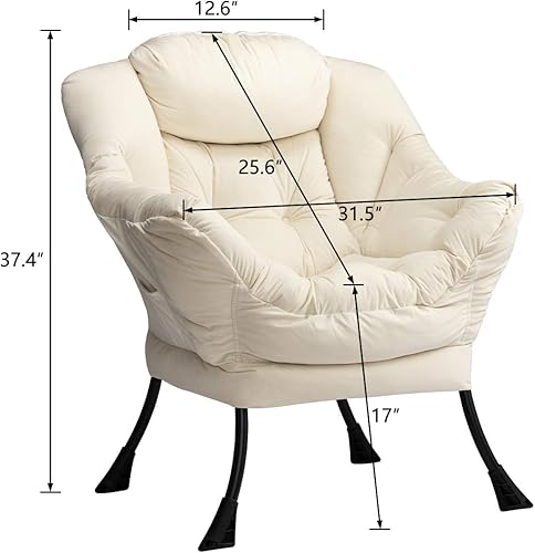 Miniatura 254 de HollyHOME - Silla perezosa grande de tela para sala de estar, silla de lectura, acogedora silla de descanso con reposabrazos, sofá de ocio, color