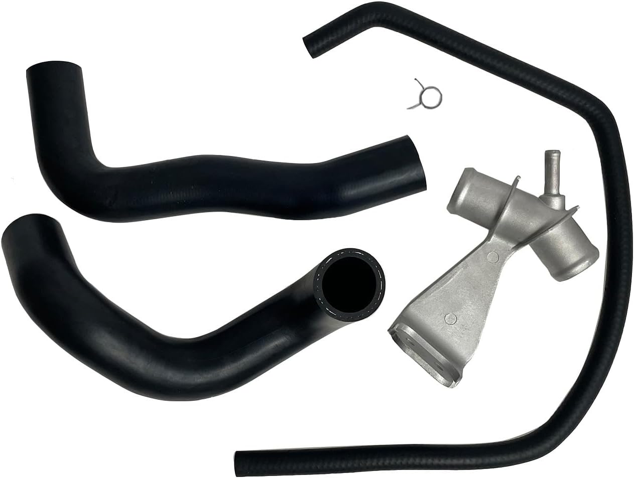 Water Outlet Aluminum Engine Coolant Radiator Connector Pipe Bracket Hose Set Compatible with 2009-2017 Corolla, 2009-2014 Matrix 165770T030 1657722040 1657722H02 902924HP 165730T040 165710T040