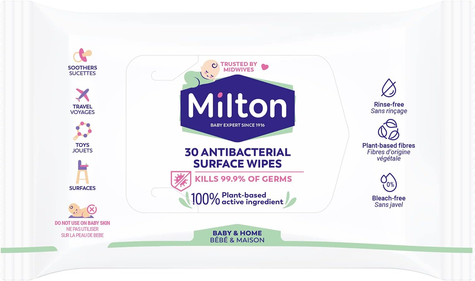 30 Antibacterial Surface Wipes x 7 Packs