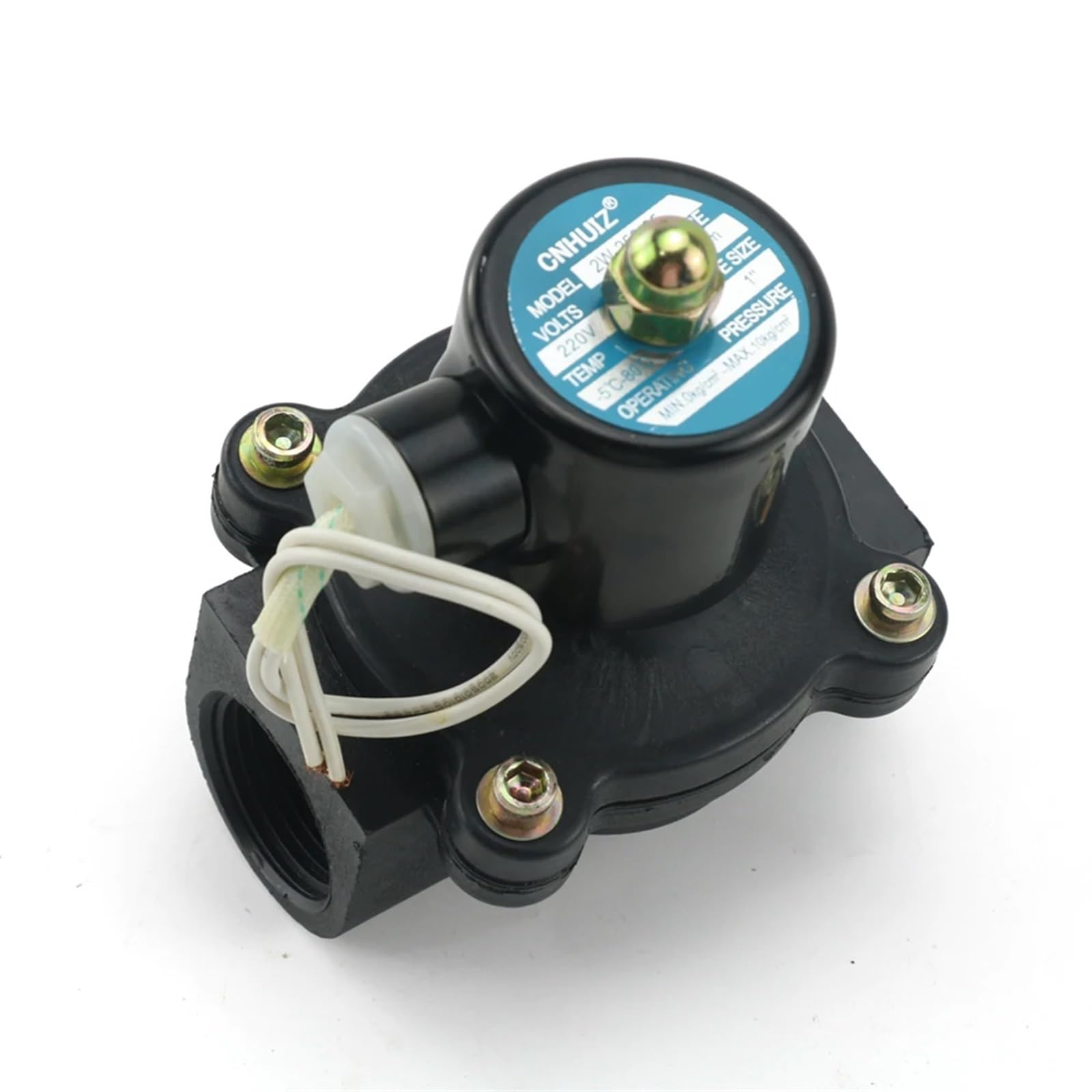 AC 220V 12V/24V 1/2 3/4 1 2 Zoll Normalerweise geschlossenes Kunststoff-Magnetventil DN15/20/25/32/40/50 Luft-Wasser-Ein-Aus-Ventil 1St(3/4",DC12V)