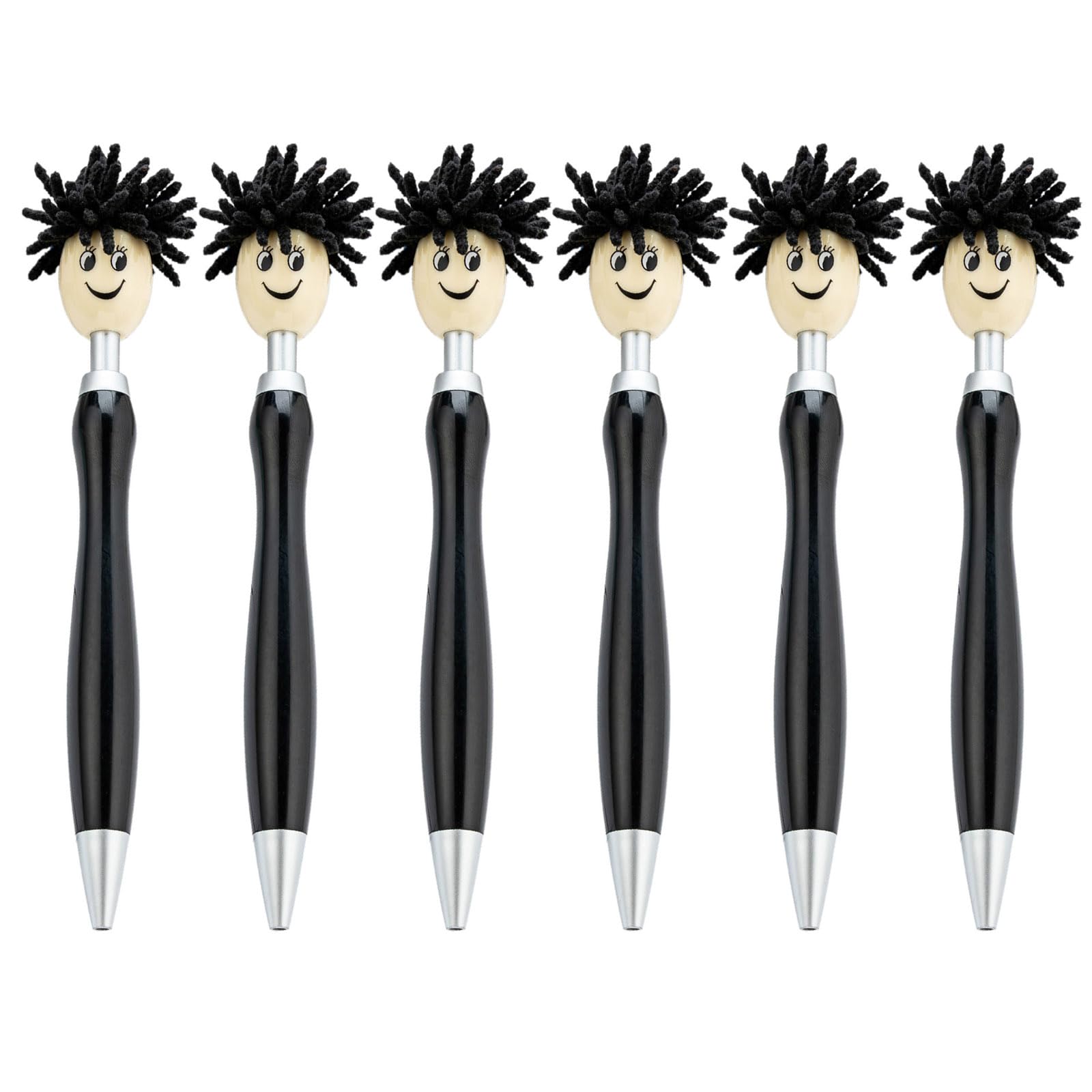 Xjdzineq 6pcs Signing Pen Retractable Ballpoint Writing Black Inks Mop Head School Supplies for Student