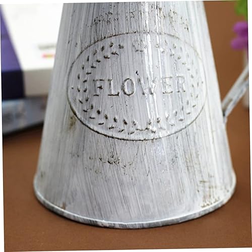 Miniatura 8 de Healifty Decoración de mesa para balcón, asas de latas, casa de campo con cubos de boda, mango de leche, centro de hierro para jarra de flores