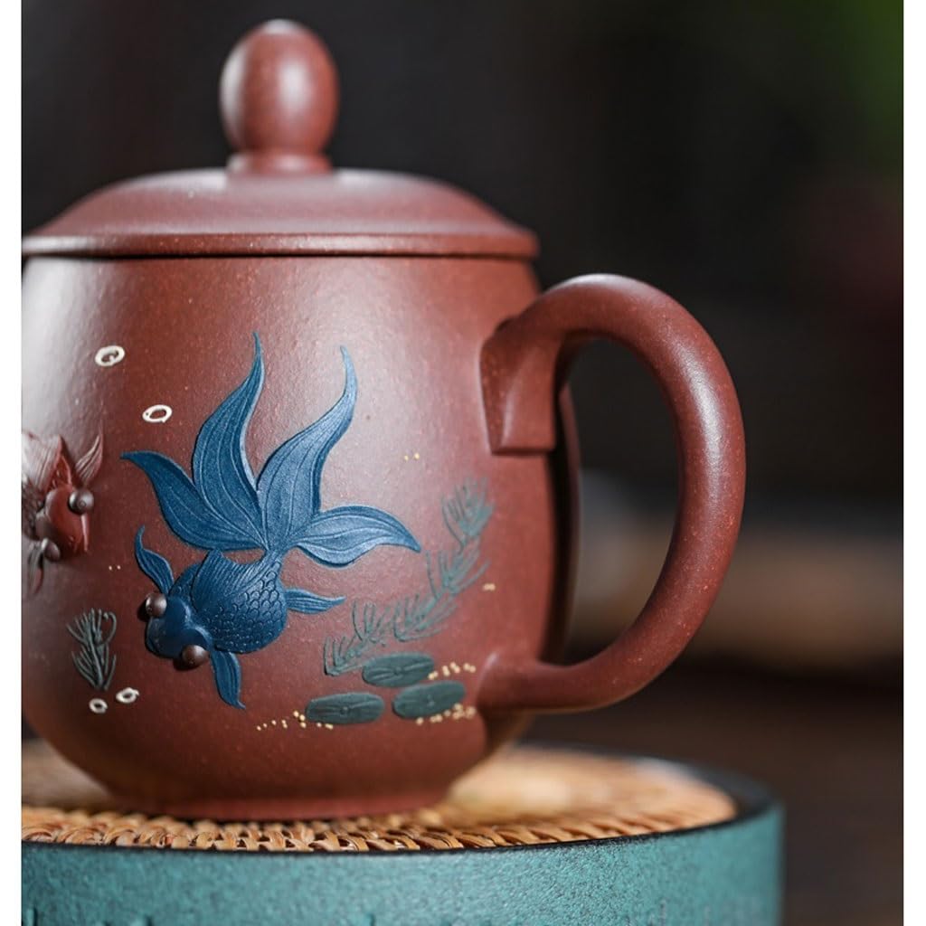 Matcha Cups Office Tea Cup Purple Sand Cup Tea Cup Teapot 480ML Chiński zestaw do herbaty Zestaw do herbaty Kubek z zaparzaczem do herbaty