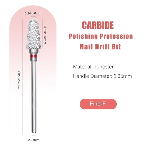 Miniatura 3 de ASWEINA Juego de 3 brocas de uñas para uñas acrílicas, 332 pulgadas, brocas profesionales de tungsteno, accesorios de arte de uñas, herramientas de