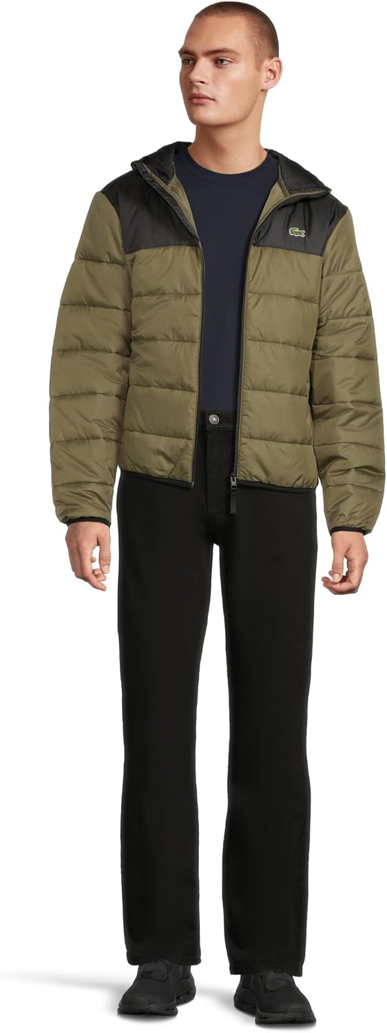 Lacoste Men's Water-Repellent Quilted Puffed Jacket
