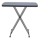 Iceberg Small Camping Personal Folding Table, Heavy Duty Utility Table, Adjustable Height, Charcoal, 19.5” L x 30” W x 28