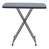 Iceberg Small Camping Personal Folding Table&comma; Heavy Duty Utility Table&comma; Adjustable Height&comma; Charcoal&comma; 19&period;5” L x 30” W x 28" H