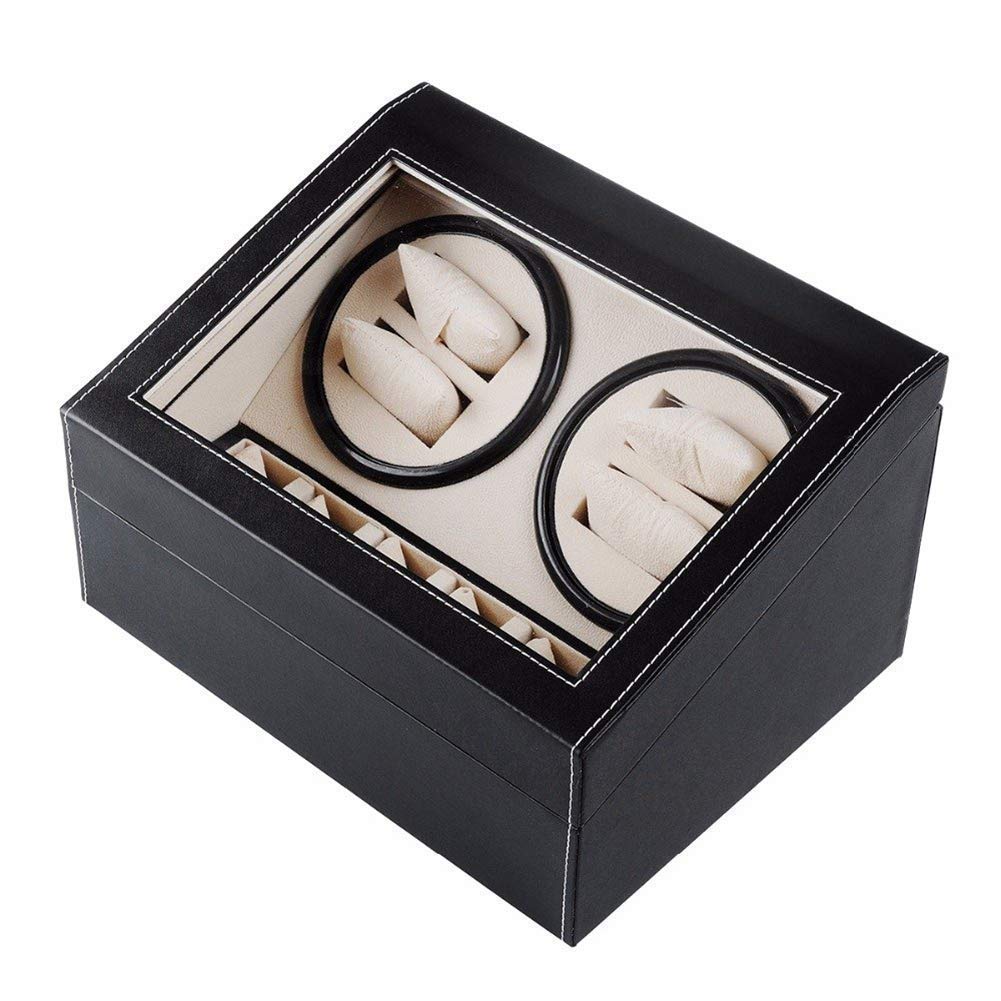 4+6 Casella di Automatico di Orologio Nero, Scatola di archiviazione di visualizzazione silenziosa batteria1