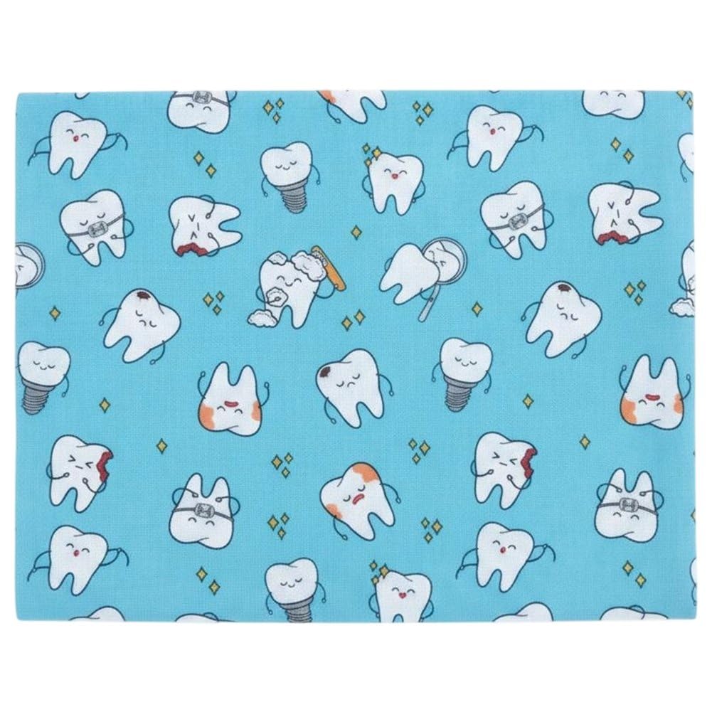 Sslvya Tooth Pattern Fabric, Tooth Print Decorative Fabric for Sewing, Quilting, Crafts, Diy Projects