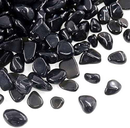 Miniatura 5 de Swpeet 1 libra de ágata negra pequeños rodados piedra rubí en fucsita trozos triturados piedra triturada piedras de forma irregular 0.3-0.5 pulgadas