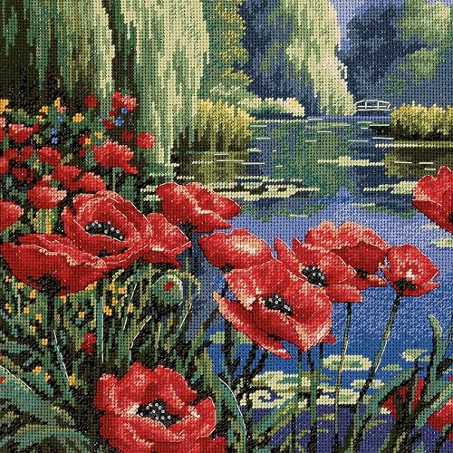 Kit Canevas Coquelicots au Bord du Lac Dimensions aux finitions d'exception - 5