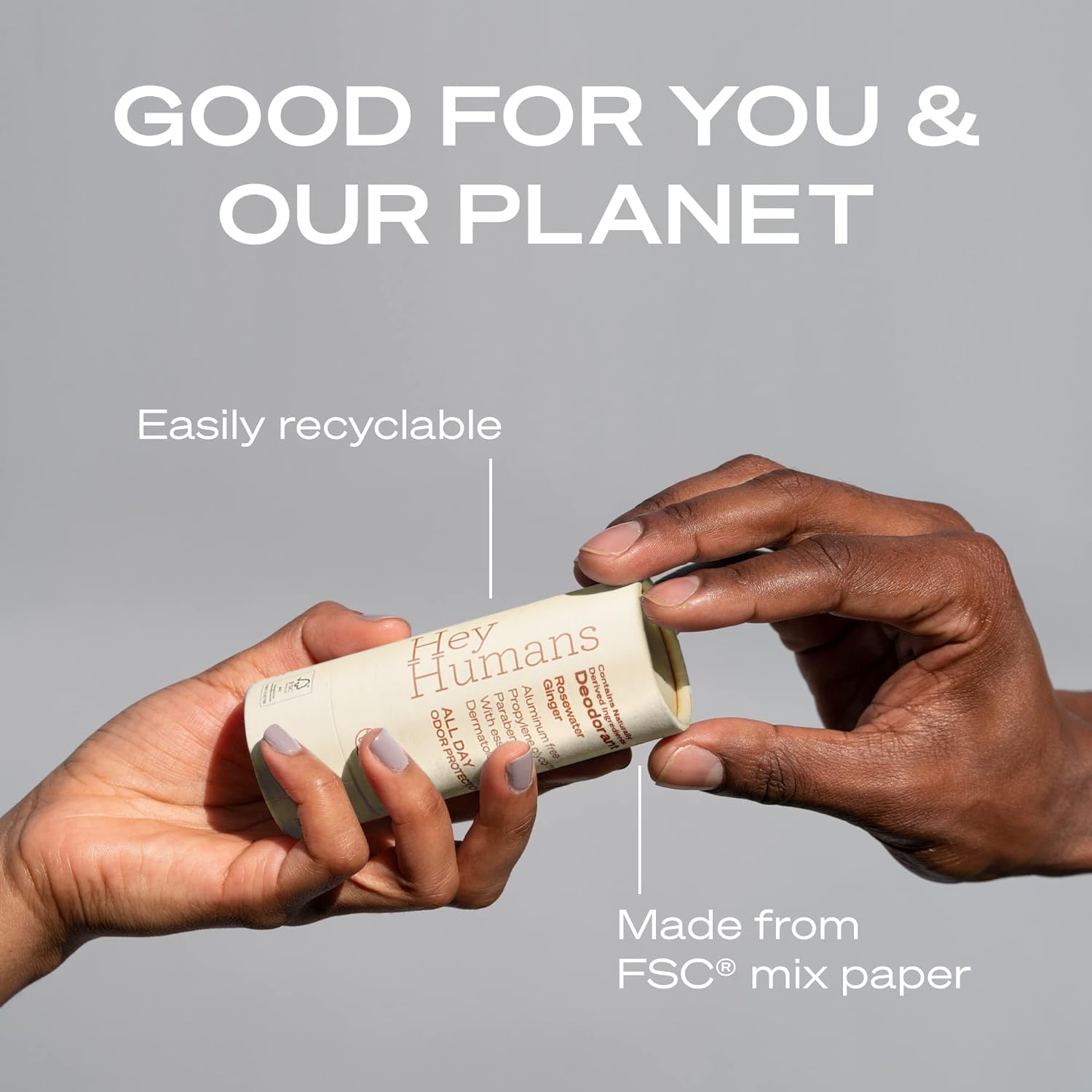 Hey Humans Deodorant, Aluminum Free Deodorant for Women and Men, Contains Naturally Derived Ingredients, All Day Odor Control, Refreshing Deodorant Essential Oils, Sandalwood Cypress - Image 3