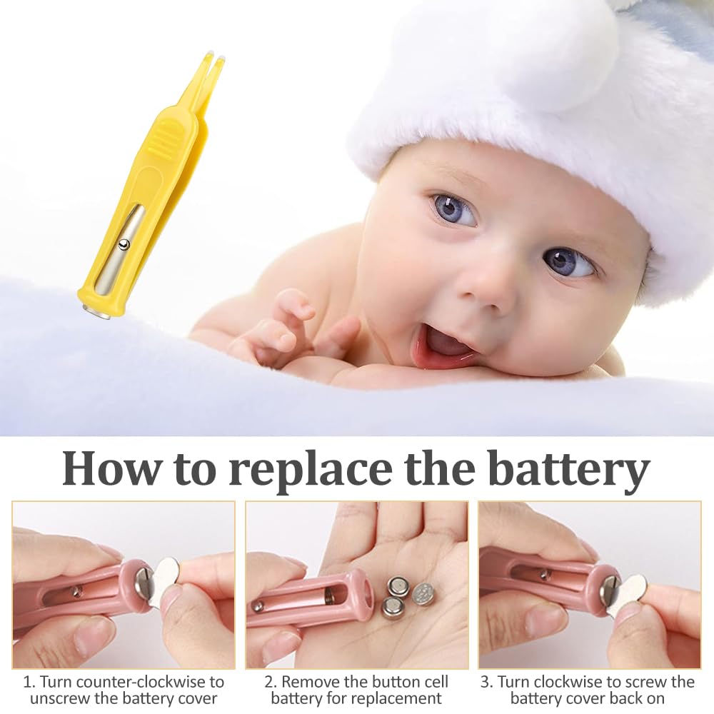 Pince à nez bébé LED plastique nettoyage nasal tête ronde soin bébé