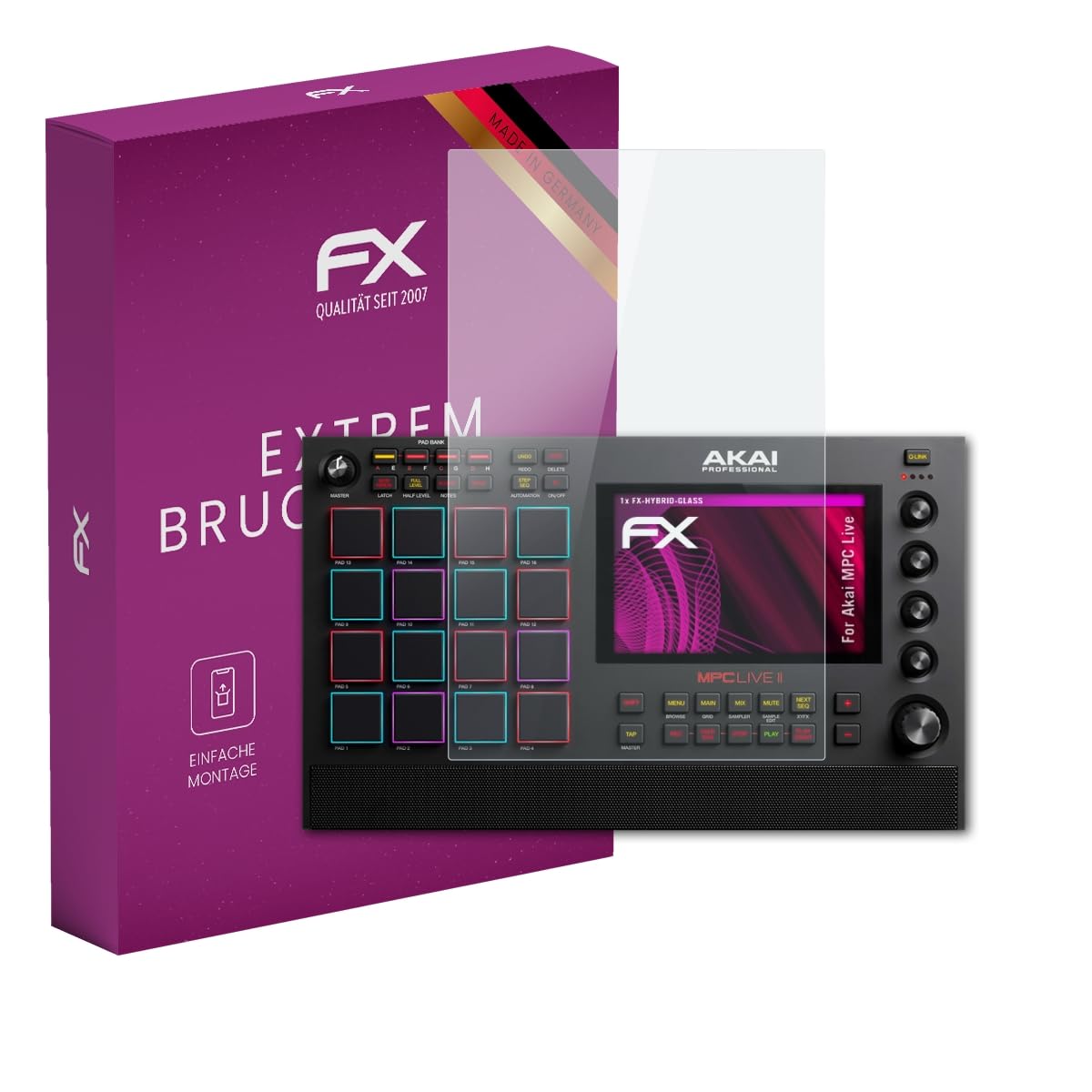 atFoliX Plastic Glass Protective Film compatible with Akai MPC Live, 9H Hybrid-Glass FX Screen Protector