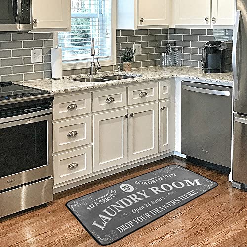 Kll Laundry Room Rug Kitchen Floor Mats Bathroom Runner Rug Washing Machine Room Area Rugs Laundry Decor Grey 39X20In #TOP4