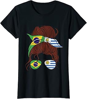 Womens Brazil and Uruguay Mix Half Brazilian half Uruguayan T-Shirt